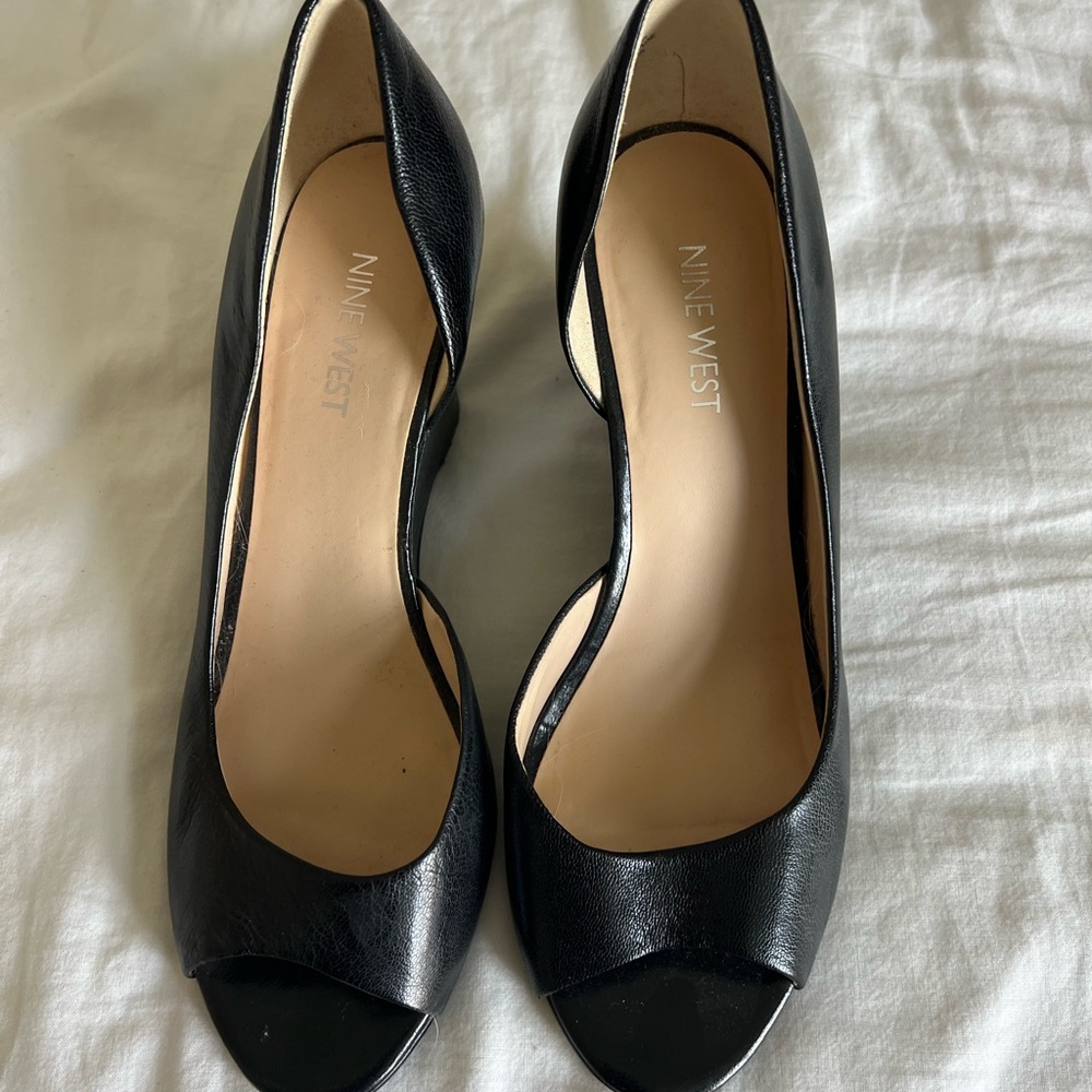 Nine West Black Peep Toe Heels